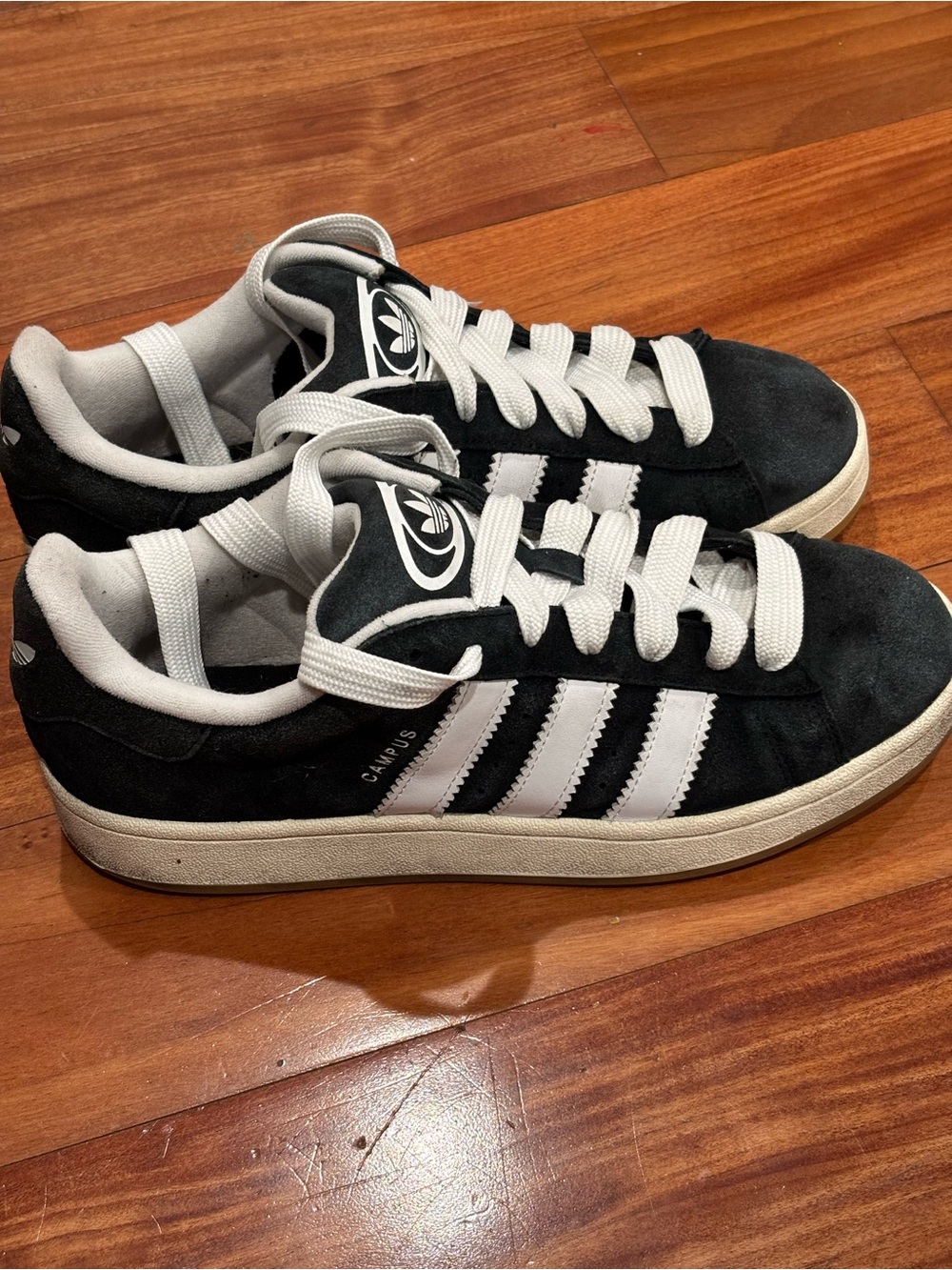 Adidas Campus Low-Top Sneakers in Black and White size 10